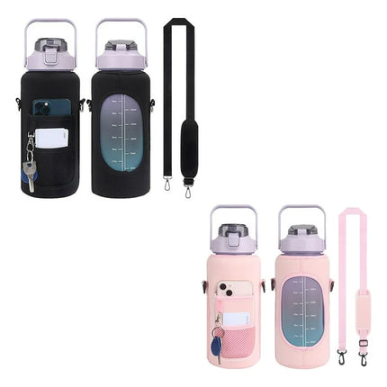 Funda Bolsa Para Botella De Agua Motivacional 2l Con Correa Termo