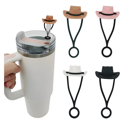 4pzs Tapa Protectora Popote Sombrero Vaquero Termo Stanley