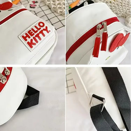 Mochila Regreso A Clases Escolar Hello Kitty Blanca Kawaii Cute Para Mujer Y Niña, Bolso Blanco Anime Adorable Ideal Para Escuela, Viaje O Uso Diario