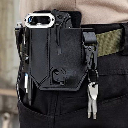 Funda De Cuero Pu Herramienta Organizador Llavero Cinturón