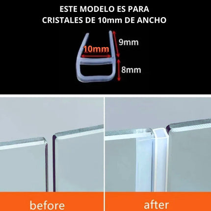 10mts Tira Sellado Puerta Ventana Cristal Vidrio Cancel En U