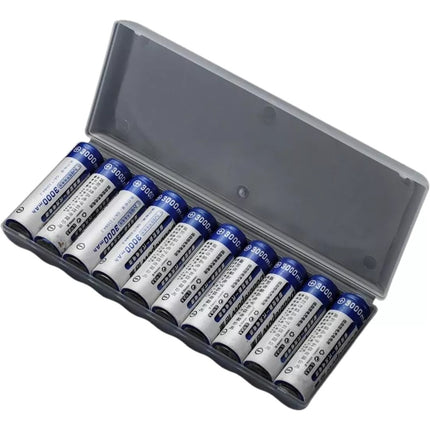 Estuche Caja Almacenamiento 10 Baterías Aa Organizador Pilas