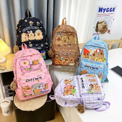 Mochila Infantil Niños Capibara Divertida  Bolsa Escuela Preescolar Primaria Secundaria