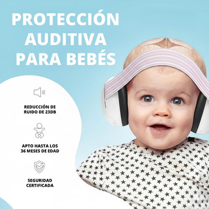 Orejera Antiruido Bebé Audífonos Protectores De Ruido Blanco