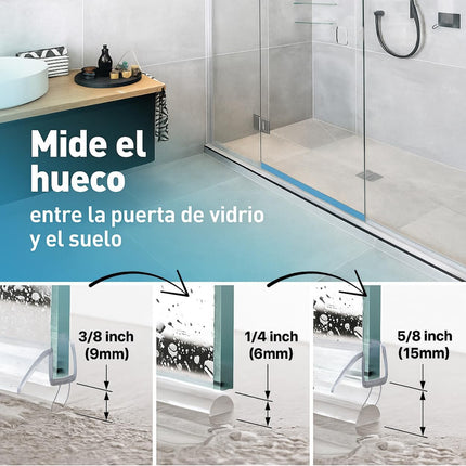 2 Burlete Tira Acrilico+pvc Para Puerta Cristal Baño Ducha