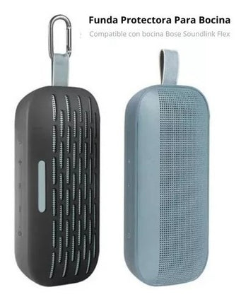 Funda De Silicon Y Gancho Aluminio Para Bose Soundlink Flex