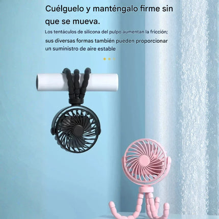 Abanico Pulpo 3 Velocidades Recargable Ventilador Portátil
