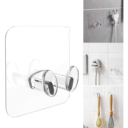 5 Ganchos Adhesivos De Pared Transparentes Multiusos Hogar