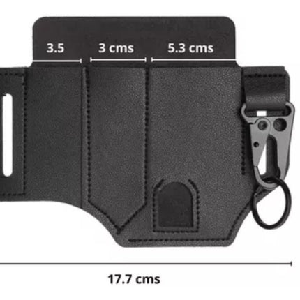 Funda De Cuero Pu Herramienta Organizador Llavero Cinturón