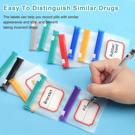 7 Bolsas Pastillero Semanal Reutilizable Viaje Tipo Ziploc