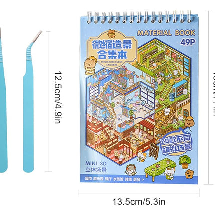 Libreta Calcomanías Stickers 3d 25 Hojas 20 Escenarios Niños