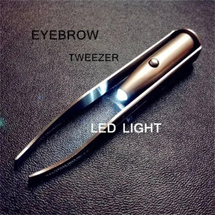 Pinzas Portátiles De Acero Quitacejas Con Luz Led Maquillaje