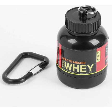 Llavero Mini Botella Portatil Y Gancho Proteina Polvo 100ml