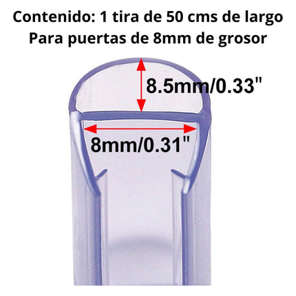 Tira Barrera De Agua Para Cancel Baño Sellado Puerta Cristal