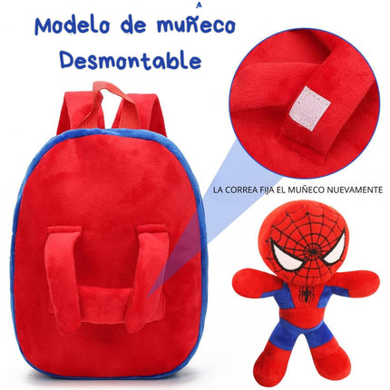 Mochila Para Niños De Spider-man Marvel Niños Con Peluche Desmontable Hombre Araña