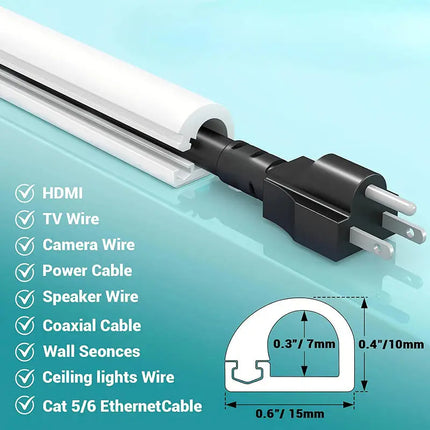 1m Cubierta Canaleta Cable Autoadhesivo Protector Cableado