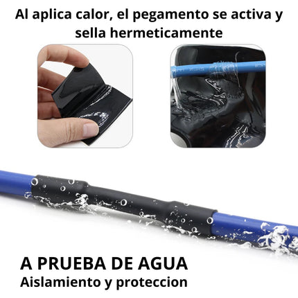2 Metros Canaleta Cables Termorretractil Con Pegamento 4mm