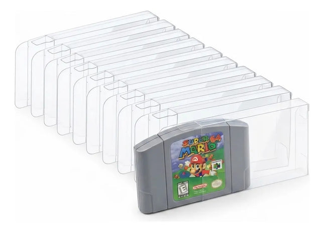 Kit 10 Protectores Transparentes Cartucho Para Nintendo N64