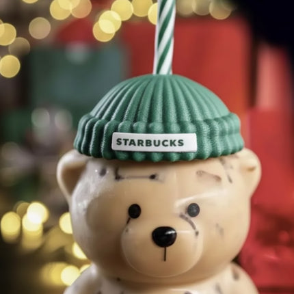 Vaso Starbucks Bearista Osito Oso Cristal Vidrio Bebida Fria