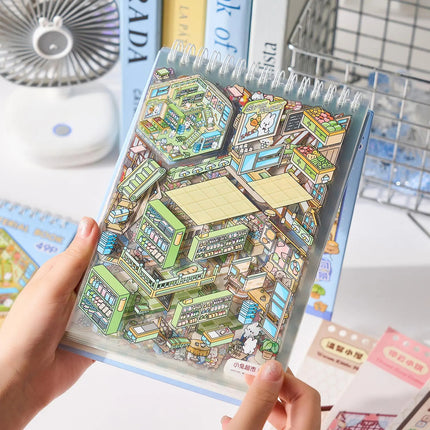 Libreta Calcomanías Stickers 3d 25 Hojas 20 Escenarios Niños