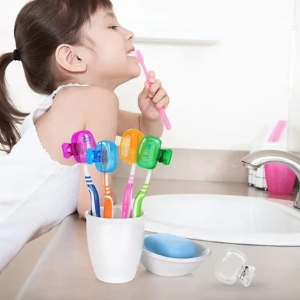5 Pzs Clips Protectores Cabezal Cepillo De Dientes Viaje