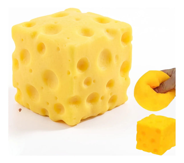 Juguete Antiestrés Squishy Queso Amarillo Cubo Sensorial