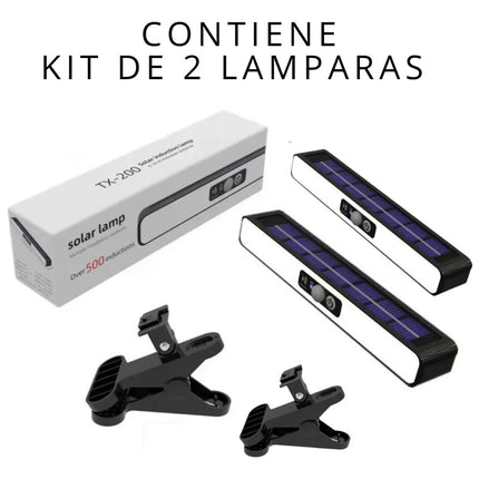 Set 2 Lámparas Led Solares Exterior Con Clip Hy 3 Modos Luz