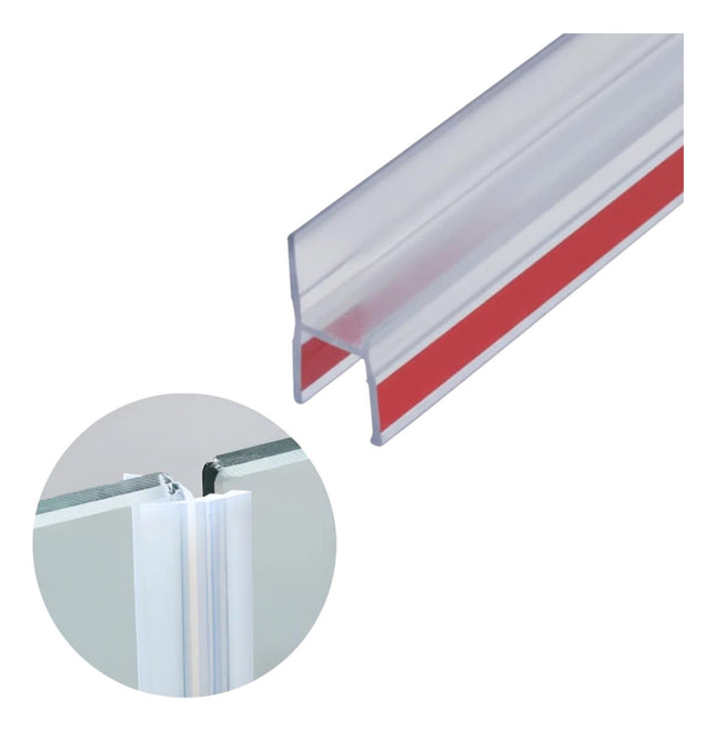 1mts Tira Retención Puerta Vidrio Ducha Tipo H Adhesivo