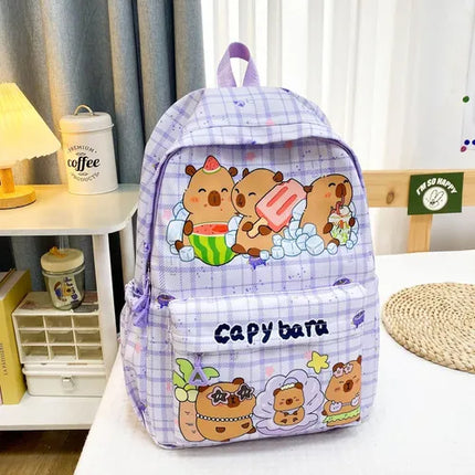 Mochila Infantil Niños Capibara Divertida  Bolsa Escuela Preescolar Primaria Secundaria