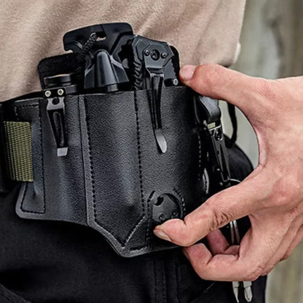 Funda De Cuero Pu Herramienta Organizador Llavero Cinturón