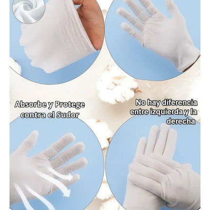 10 Pares Guantes Algodon Disfraces  Monedas Joyeria Mesero Vestir Ropa