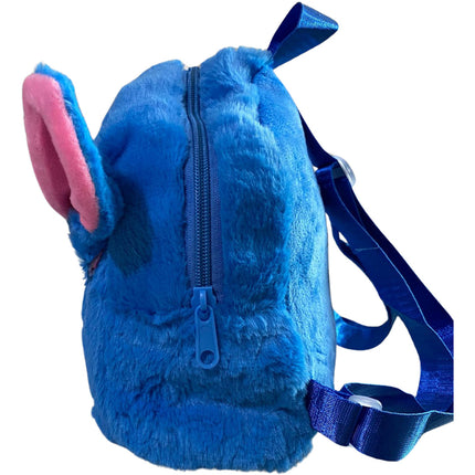 Mochila Stitch Regreso A Clases Peluche Felpa Bolso Escolar Para Niños Y Niñas