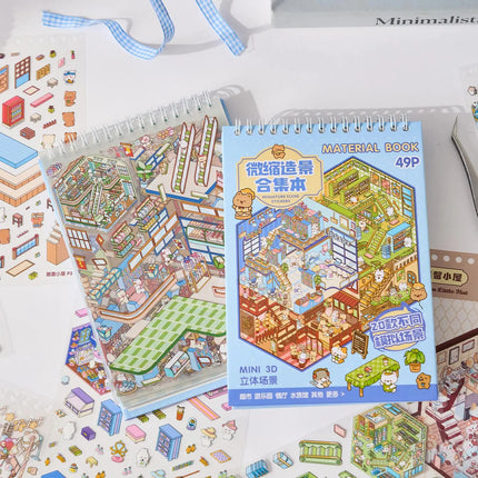 Libreta Calcomanías Stickers 3d 25 Hojas 20 Escenarios Niños