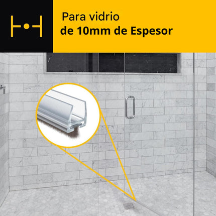 3m Burlete Rigido Sello Puerta Cristal 10mm Con Tira Cepillo