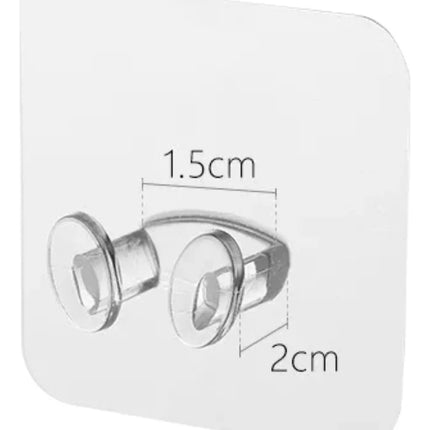 5 Ganchos Adhesivos De Pared Transparentes Multiusos Hogar