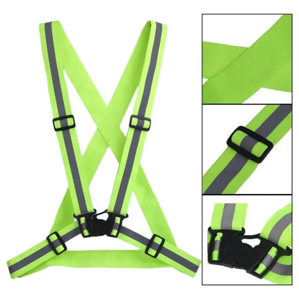 2p Chaleco Tirantes Seguridad Reflectante Ajustable Elástico