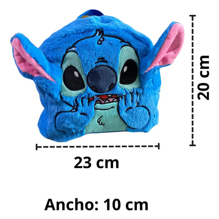 Mochila Stitch Regreso A Clases Peluche Felpa Bolso Escolar Para Niños Y Niñas