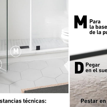2 Burlete Tira Acrilico+pvc Para Puerta Cristal Baño Ducha