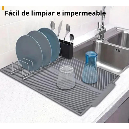 Tapete Escurridor De Platos Para Cocina Fregadero Silicona
