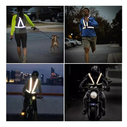 2p Chaleco Tirantes Seguridad Reflectante Ajustable Elástico