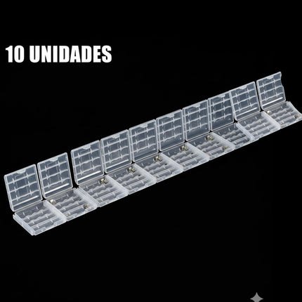 10 Cajas De Batería Pilas Aa Aaa Organizador Almacenamiento