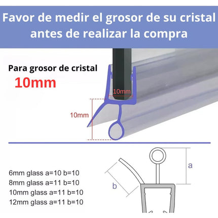 1m Tira Sellado Guardapolvo Regadera Ducha Puerta Cristal