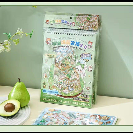 Libreta Calcomanías 3d Stickers Mini Escenarios 14 Paginas