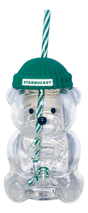 Vaso Starbucks Bearista Osito Oso Cristal Vidrio Bebida Fria