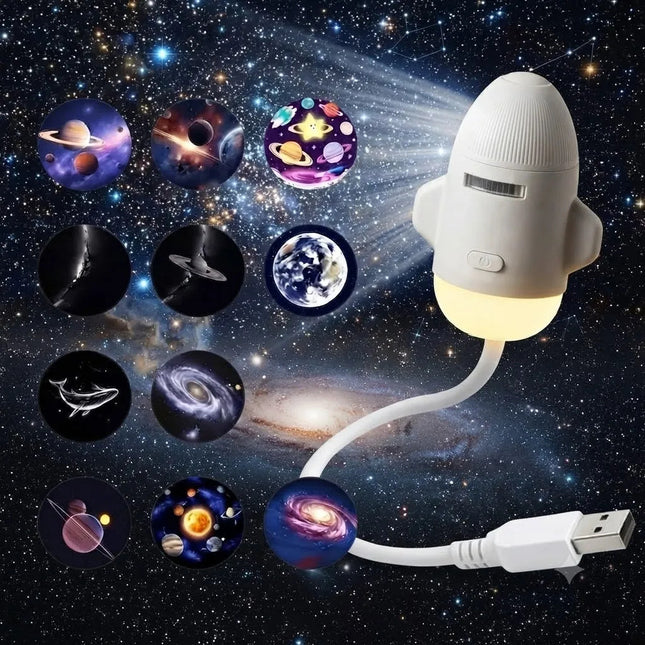 Proyector Galaxia Lampara Espacio 12 Discos Intercambiables
