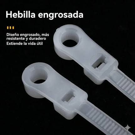 100 Pzs Cincho Con Orificio Para Tornillo Bridas Multiusos
