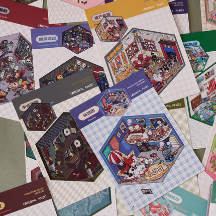 Libreta Calcomanias 3d Sticker 32 Hojas 19 Escenarios Terror