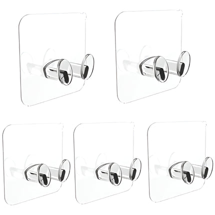 5 Ganchos Adhesivos De Pared Transparentes Multiusos Hogar