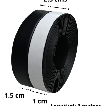 3mts Tira Sellado Guardapolvo Adherible Ventana Puerta 25mm