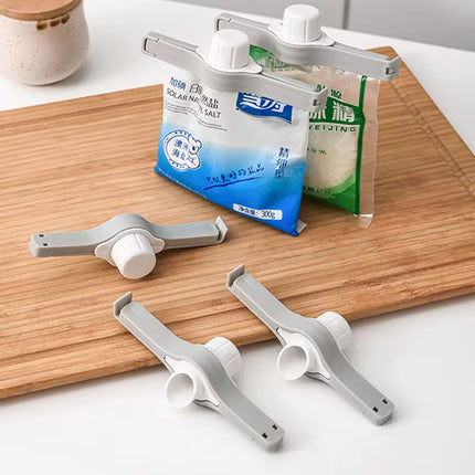 5 Clip Sellador De Bolsas Con Tapadera Dispensador Cierre Cocina